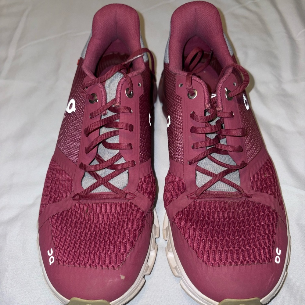 On Running Women's Maroon and Gray Athletic Shoes